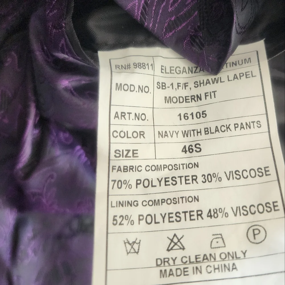 Eleganza Platinum Tuxedo Style Dinner Jacket in Blue Camo Size 46S